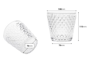 Barattolo decorativo in vetro trasparente 108/76x115 mm per candela-2