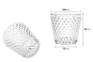 Dekorativer Glasbehälter aus Klarglas 100/72x97 mm für Kerze-εικόνα_διαστάσεις