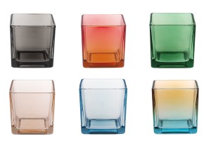 Quadratische Dekovase aus Glas 60x60 mm in verschiedenen Farben-produktbild