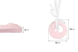 Gips-Raumdiffusor im Blumendesign 70x8 mm mit weißem Band (duftend)-2