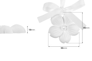 Gips-Raumdiffusor im Blumendesign 55x10 mm mit weißem Band (duftend)-2