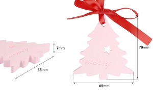 Gips-Hängeraumdiffusor im Weihnachtsbaum-Design 65x7x70 mm mit rotem Band-2