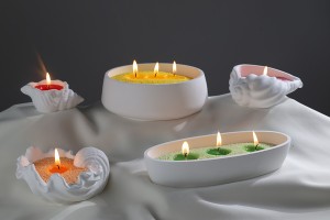 Conchiglia decorativa in gesso 145x50 mm per candela-3