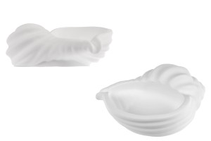Conchiglia decorativa in gesso 145x50 mm per candela