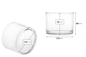 Vaso cilindrico in vetro 520ml (110x80 mm)-2