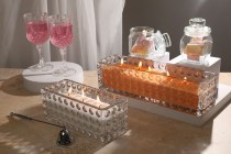 Pot décoratif en verre transparent 300x80x80 mm pour bougie