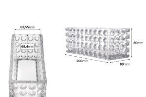 Pot décoratif en verre transparent 200x80x80 mm pour bougie-εικόνα_διαστάσεις