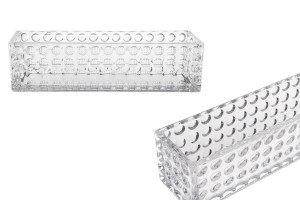 Pot décoratif en verre transparent 300x80x80 mm pour bougie-εικόνα_προϊοντική