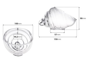 Glasdeko-Muschelvase 150 mm für eine Kerze-εικόνα_διαστάσεις