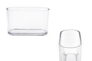 Pot décoratif en verre transparent 200x80x120 mm  pour bougie-εικόνα_προϊοντική