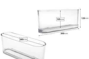 Pot décoratif en verre transparent 300x80x120 mm pour bougie-εικόνα_διαστάσεις