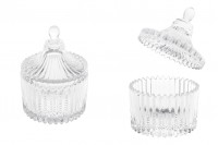 Decorative glass candy jar with lid - 66x92 mm