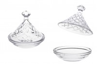 Decorative glass candy jar with lid - 125x125 mm