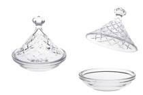 Bocal à bonbons décoratif en verre avec couvercle - 125x125 mm Bocal à bonbons décoratif en verre avec couvercle - 125x125 mm-εικόνα_προϊοντική