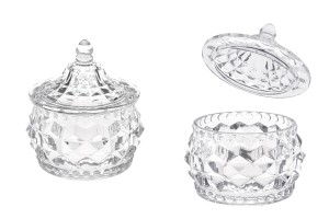 Bocal à bonbons décoratif en verre avec couvercle  - 97x110 mm-εικόνα_προϊοντική