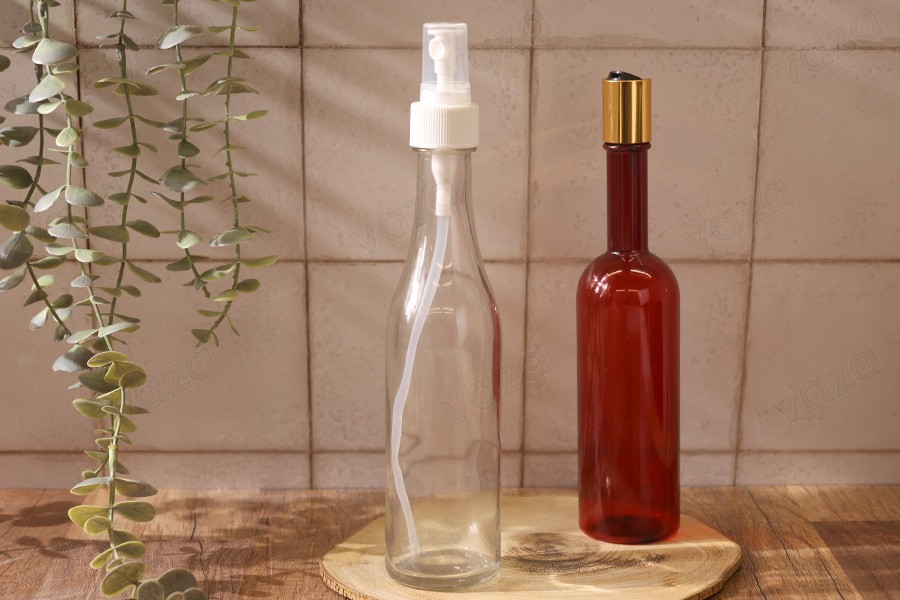 Μπουκάλι πλαστικό 250 ml καραμελέ με disk top πώμα Μπουκάλι πλαστικό 250 ml καραμελέ με disk top πώμα-εικόνα_σύνθεση