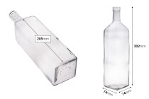 Shishe qelqi e pastër 1000 ml Marasca PP 31,5 - 20 copë-εικόνα_διαστάσεις