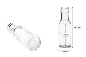 Flacon en verre transparent 100 ml Dorica avec col PP 31,5 - 62 pcs-2