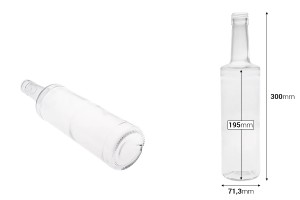Bouteille en verre 700 ml avec col PP31.5 - convient pour les liqueurs et les boissons-εικόνα_διαστάσεις