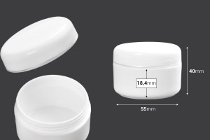Pot de 50ml acrylique blanc avec couvercle - 12 pcs-bildabmessungen