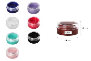 Acryl- Cremedose 3ml mit transparentem Deckel in verschiedenen Farben-bildabmessungen