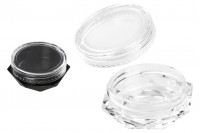 Petit pot en acrylique de 3ml, polygonal avec couvercle transparent - 12 pcs