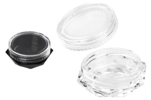 Acryl Cremedose 3ml polygon mit transparentem Deckel -12 Stücke-εικόνα_προϊοντική