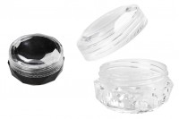 Petit pot en acrylique de 5ml, polygonal avec couvercle transparent - 12 pcs