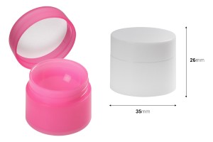 Pot à double fond en plastique de 3ml avec joint intérieur sur le couvercle - 12 pcs-εικόνα_διαστάσεις