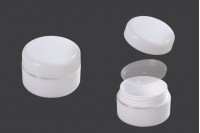 Βάζο 10 ml πλαστικό δίπατο με ασημί ρίγα, παρέμβυσμα και καπάκι - 12 τμχ