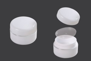 Pot en plastique de 10ml à double fond avec bande argentée, joint et couvercle - 12 pcs-εικόνα_προϊοντική
