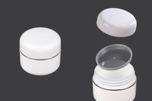 Pot en plastique de 20ml à double fond avec bande argentée, joint et couvercle - 12 pcs-εικόνα_προϊοντική