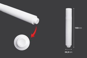 Flacon en plastique à usage cosmétique de 18ml avec pompe à bille et couvercle-εικόνα_διαστάσεις