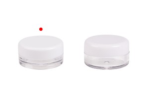 Pot en acrylique de 3 ml transparent avec couvercle blanc-5