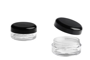 Transparente Acryl- Cremedose mit schwarzem Deckel 3 ml-εικόνα_προϊοντική