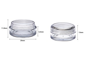 Kavanoz akrilik 3 ml transparent me kapak - 12 copë-εικόνα_διαστάσεις