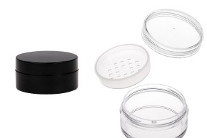 Pot en acrylique de 30ml avec tamis pour poudre et produits cosmétiques - 12 pcs-1