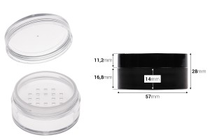 Pot en acrylique de 30ml avec tamis pour poudre et produits cosmétiques - 12 pcs-2