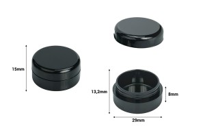 Petit pot noir de 3ml en plastique-imazh_dimensione