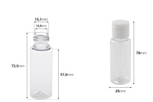 Schampoo Flasche aus Kunststoff mit flip-top Deckel - Packung mit 50 Stücken-2