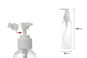 PET-Flasche 150ml mit Pumpe für Schampoo in einer Packung mit 12 Stücken-εικόνα_διαστάσεις
