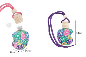 Duftflasche für Fahrzeuge in Apfel Form Fimo 10 ml-bildabmessungen