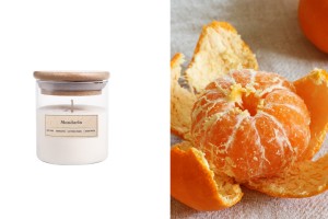 Bougie de soja parfumée à la mandarine avec mèche en bois (110gr)-εικόνα_προϊοντική