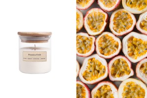 Bougie de soja aromatique aux fruits de la passion avec mèche en bois (110gr)-εικόνα_προϊοντική