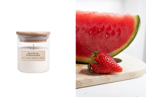 Strawberry & Watermelon Duftende Sojakerze mit Holzdocht (110 gr)-εικόνα_προϊοντική