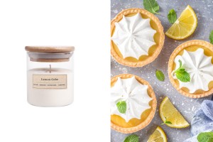 Candela profumata al limone Lemon Cake in cera di soia con stoppino di legno (110 g).-imazh_produkt