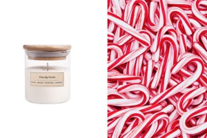 Candy Cane Bougie de soja aromatique avec mèche en bois (110gr)-produktbild