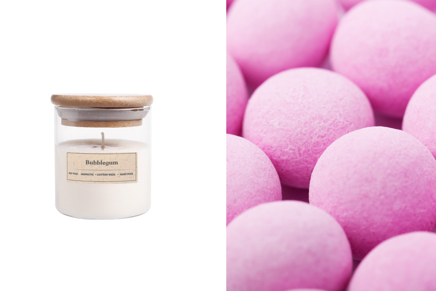 Bubblegum Candela aromatica di soia con stoppino in legno (110gr)-imazh_produkt