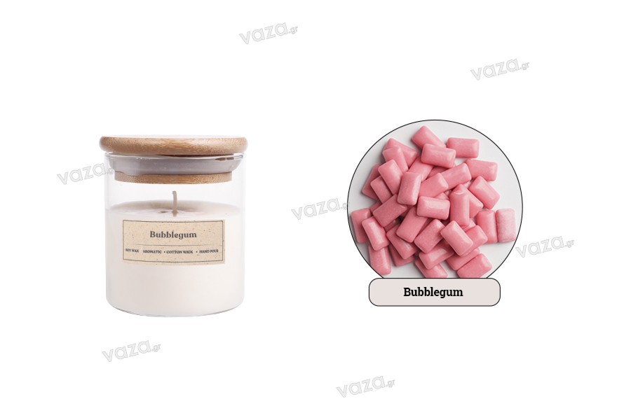 Bubblegum Aromatic soy candle with cotton wick (110gr)