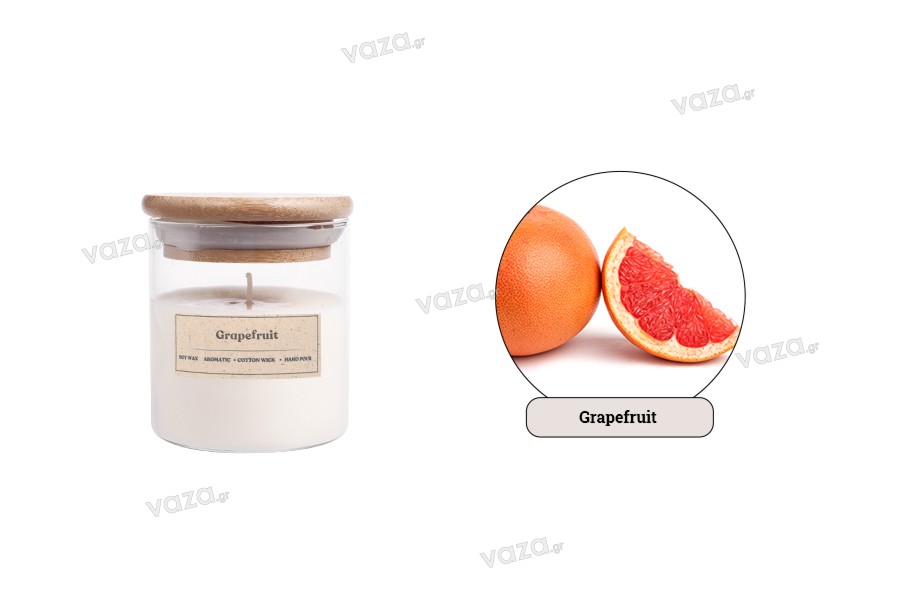 Grapefruit αρωματικό κερί σόγιας με βαμβακερό φυτίλι (110gr)